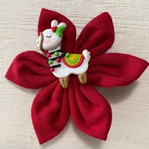 Two Little Ladies Christmas lama bow